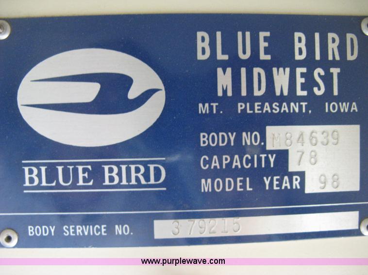 image for item H5265 1998 Blue Bird  TC2000 school bus