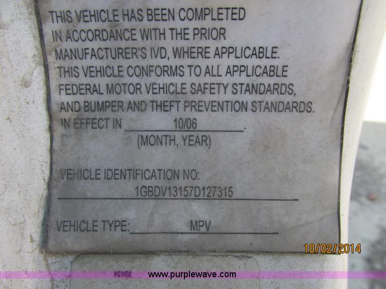 image for item J2455 2007 Chevrolet Uplander cargo van