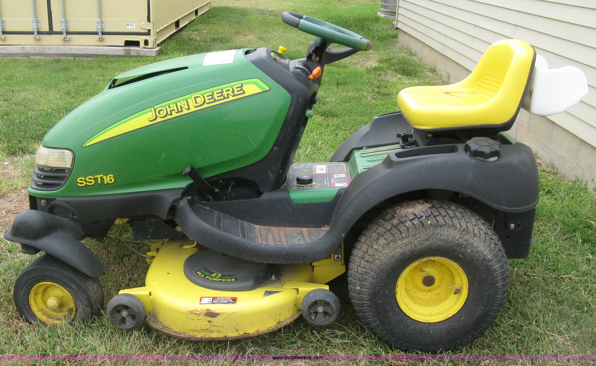 John Deere SST16 lawn mower in St John, KS Item E7890 sold Purple Wave