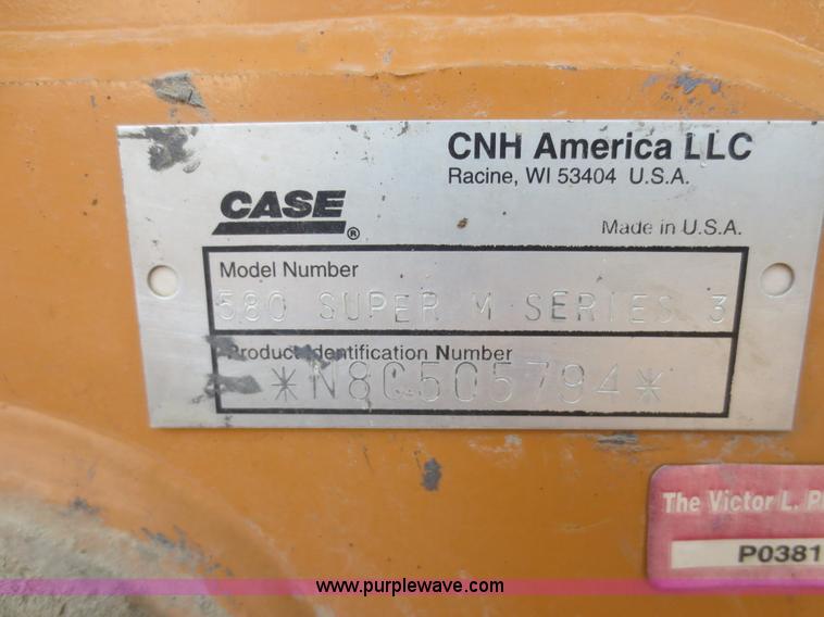 image for item F8294 2008 Case 580 Super M Series 3 backhoe