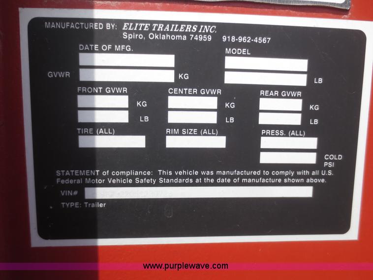 image for item F8303 2005 Elite gooseneck trailer