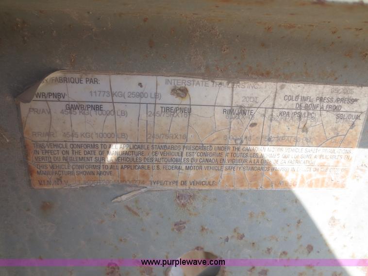image for item F8304 2005 Interstate 20DT equipment trailer