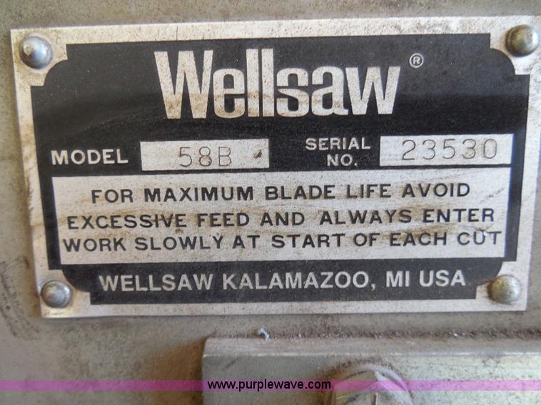 image for item BE9953 Wellsaw 58B lay down band saw