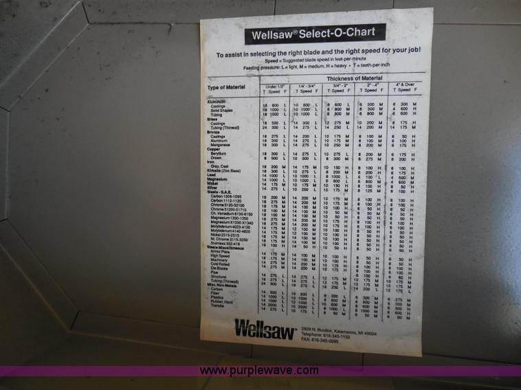 image for item BE9953 Wellsaw 58B lay down band saw