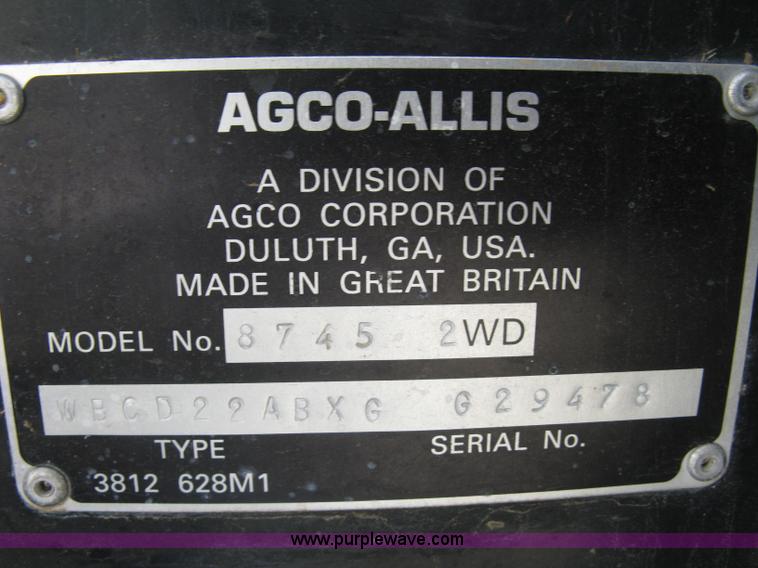 image for item E7885 1998 AGCO Allis 8745 tractor