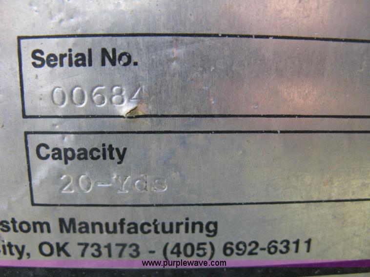 image for item E7887 20 yard capacity roll off dumpster