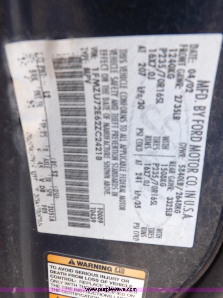 image for item H9118 2002 Ford Explorer SUV