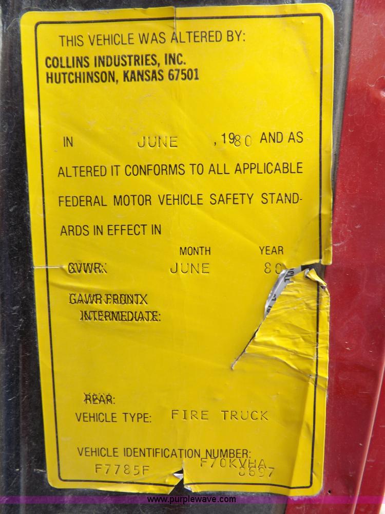 image for item H9126 1980 Ford F700 fire truck