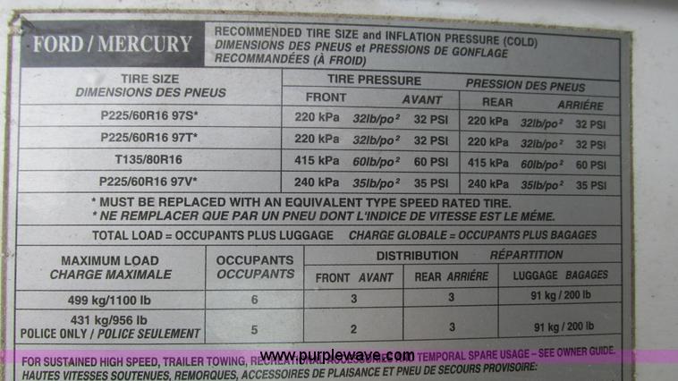 image for item I3234 2001 Ford Crown Victoria Police Interceptor