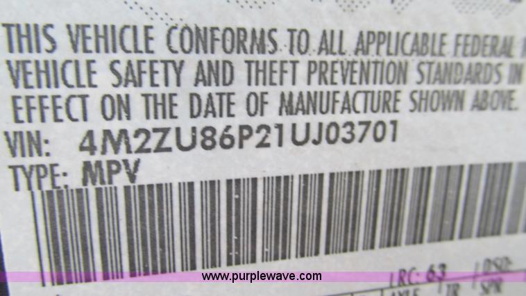 image for item I3243 2001 Mercury Mountaineer SUV