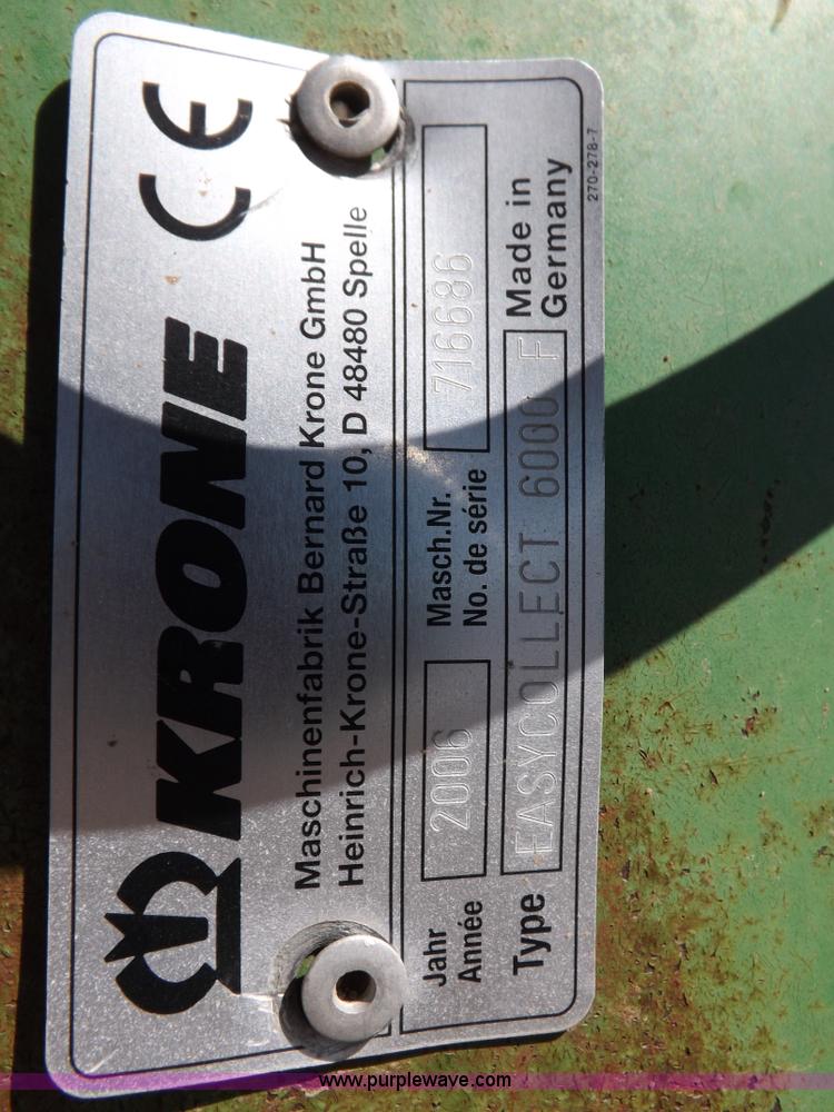 image for item H9141 2006 Krone Easy Collect 6000F forage head