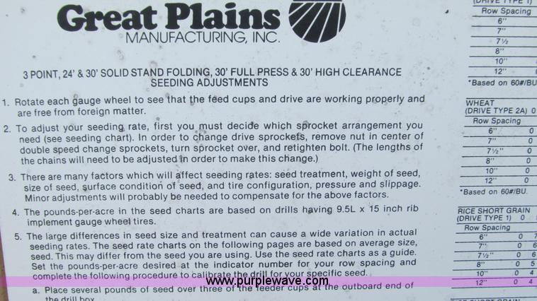 image for item I3239 Great Plains Solid Stand 14 grain drill