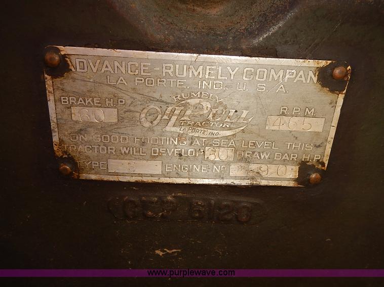image for item I5474 1926 Advance-Rumely Oil Pull Model S 30-60 tractor