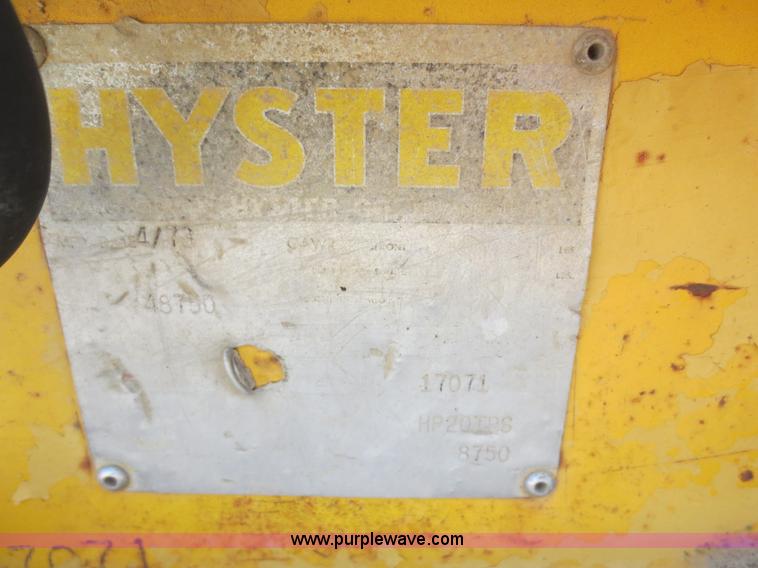 image for item D2159 1975 Hyster HP20TPS equipment trailer