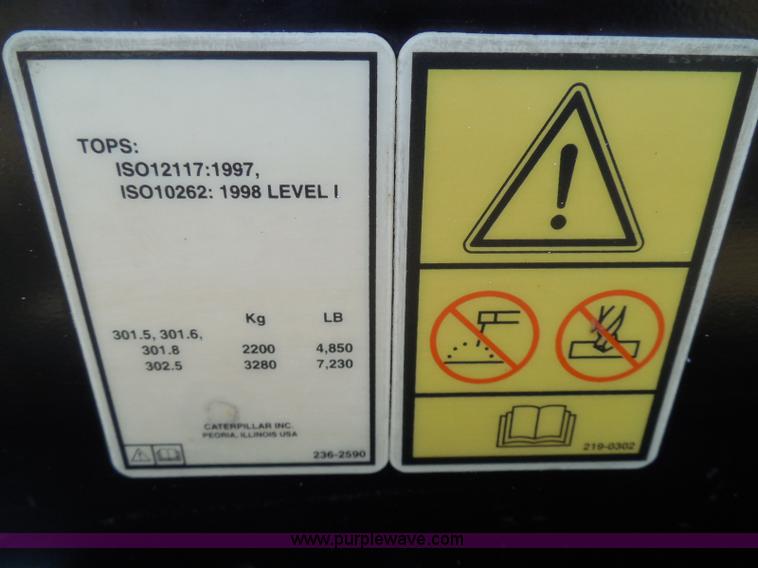 image for item I3313 2006 Caterpillar 302.5 mini excavator