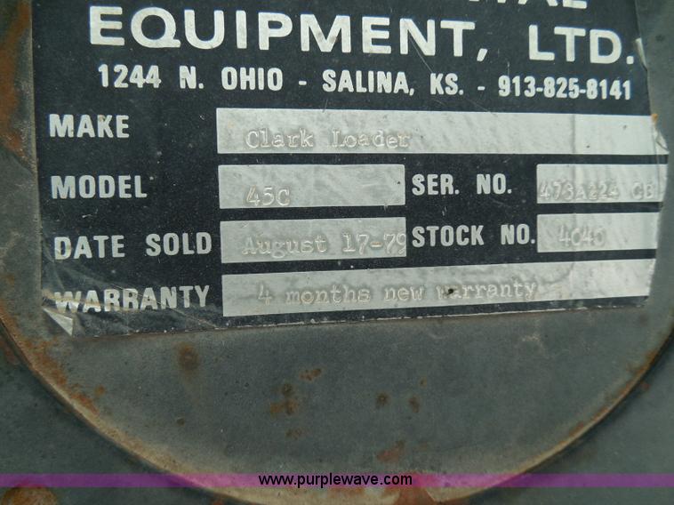 image for item I3336 1979 Clark 45C wheel loader