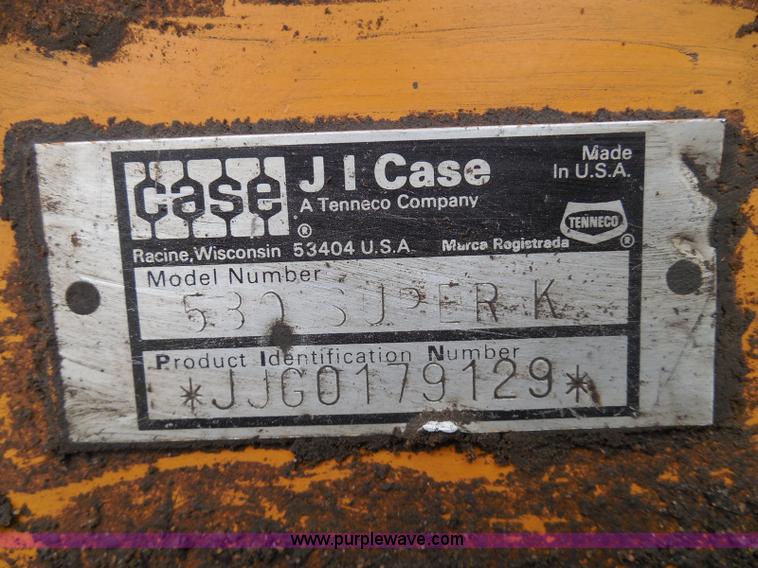 image for item I3344 1994 Case 580 Super K backhoe