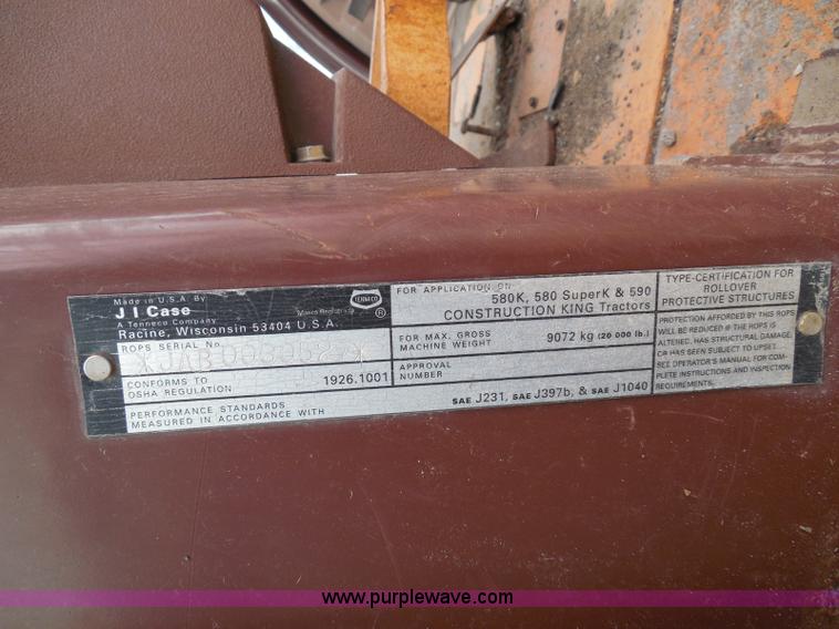 image for item I3344 1994 Case 580 Super K backhoe