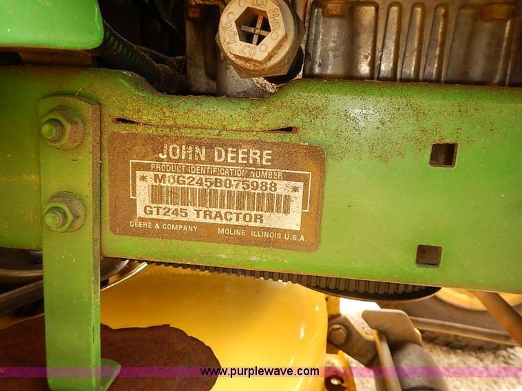 image for item BD9907 John Deere GT245 riding lawn mower