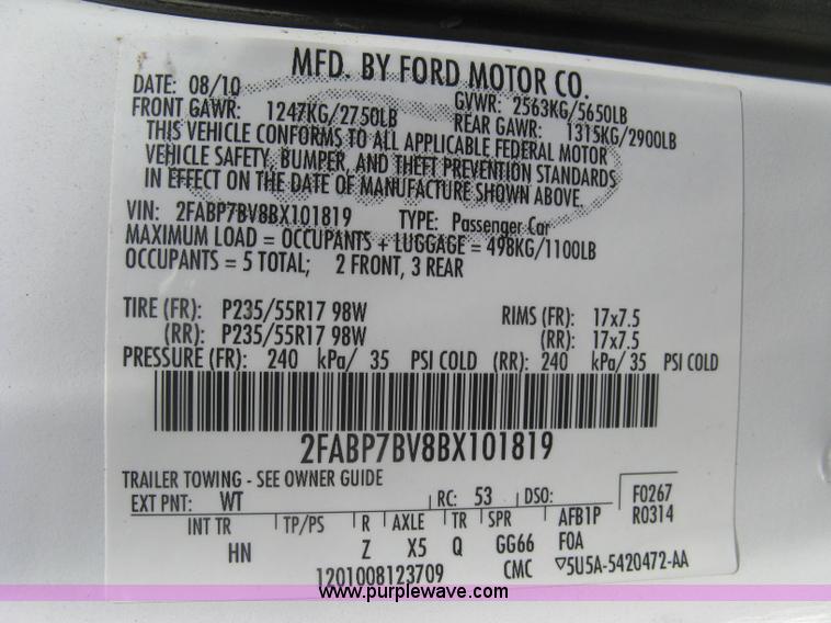 image for item E7932 2011 Ford Crown Victoria Police Interceptor