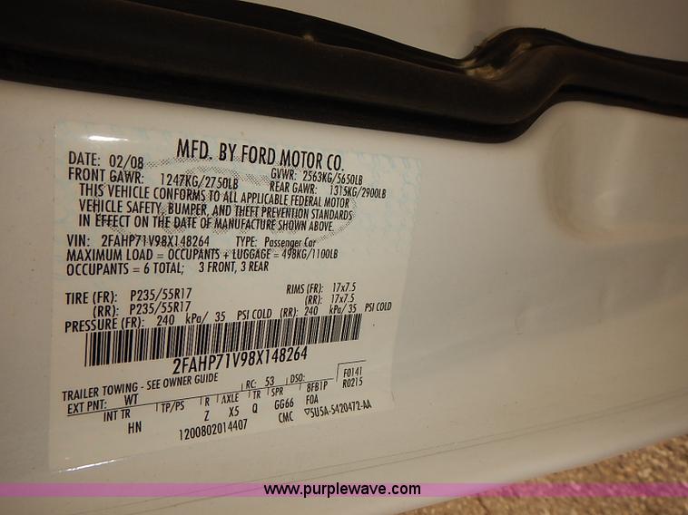 image for item J3114 2008 Ford Crown Victoria Police Interceptor