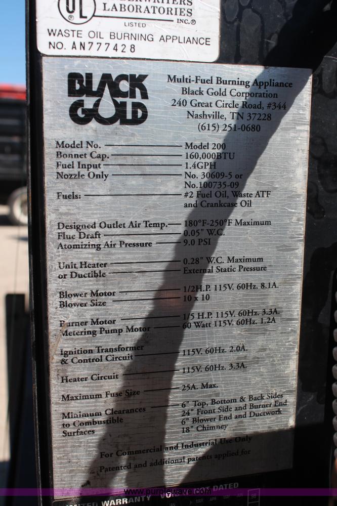 image for item AV9471 Black Gold 200 used oil furnace