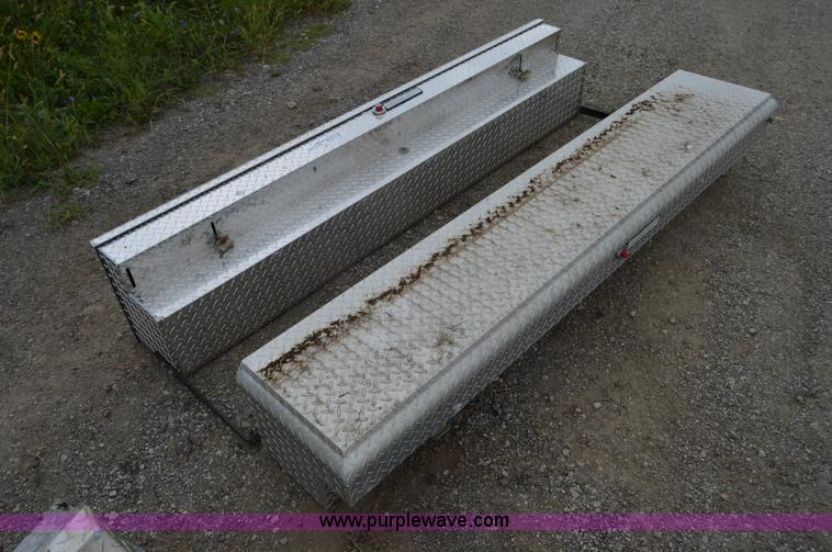 image for item AW9172 (2) WeatherGuard 86" aluminum diamond plate side mount toolboxes