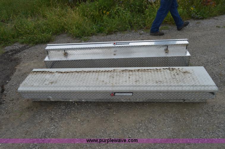 image for item AW9172 (2) WeatherGuard 86" aluminum diamond plate side mount toolboxes