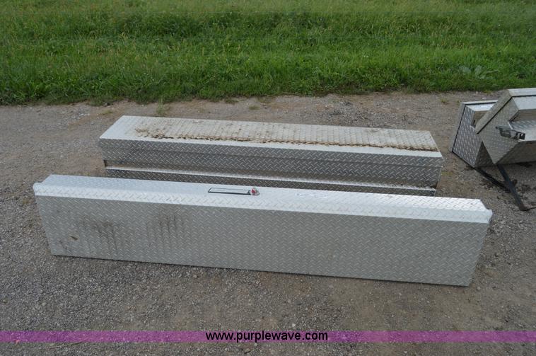 image for item AW9172 (2) WeatherGuard 86" aluminum diamond plate side mount toolboxes