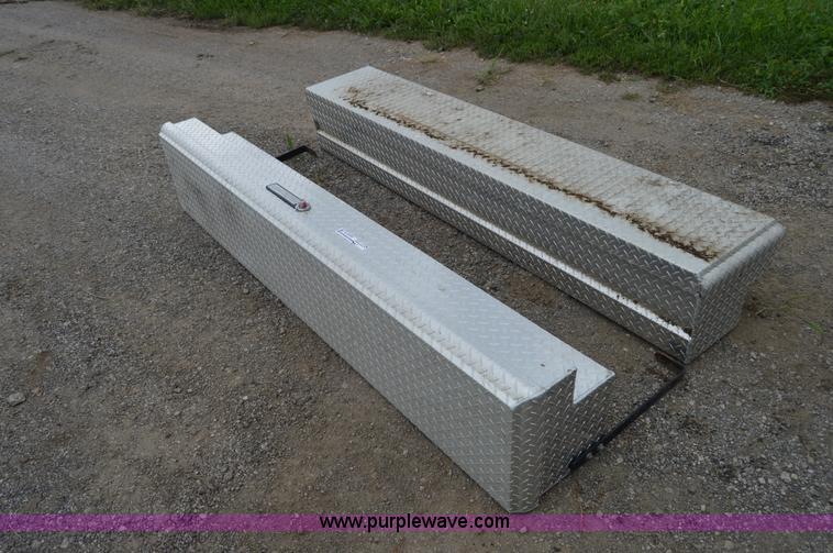 image for item AW9172 (2) WeatherGuard 86" aluminum diamond plate side mount toolboxes