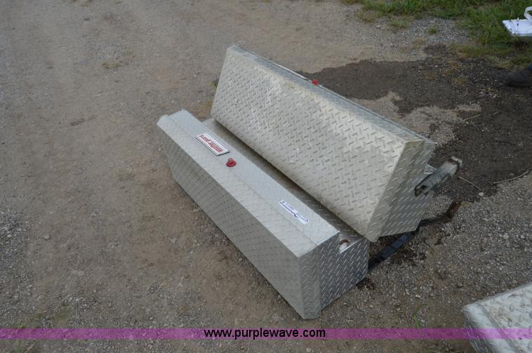 image for item AW9173 (2) WeatherGuard 48" aluminum diamond plate side mount toolboxes