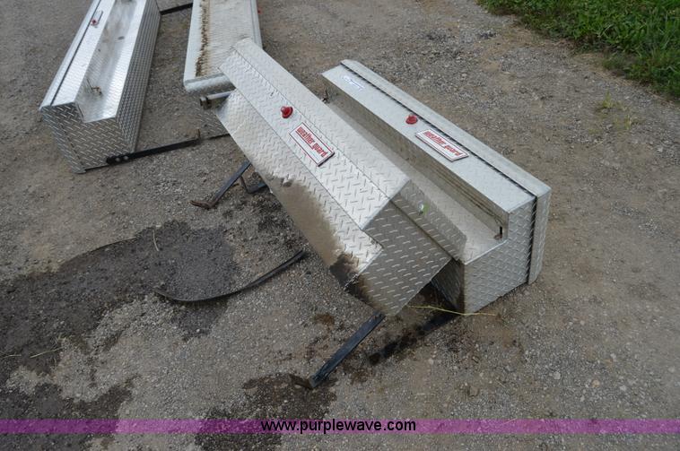 image for item AW9173 (2) WeatherGuard 48" aluminum diamond plate side mount toolboxes