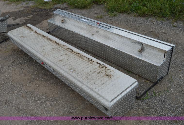 image for item AW9173 (2) WeatherGuard 48" aluminum diamond plate side mount toolboxes