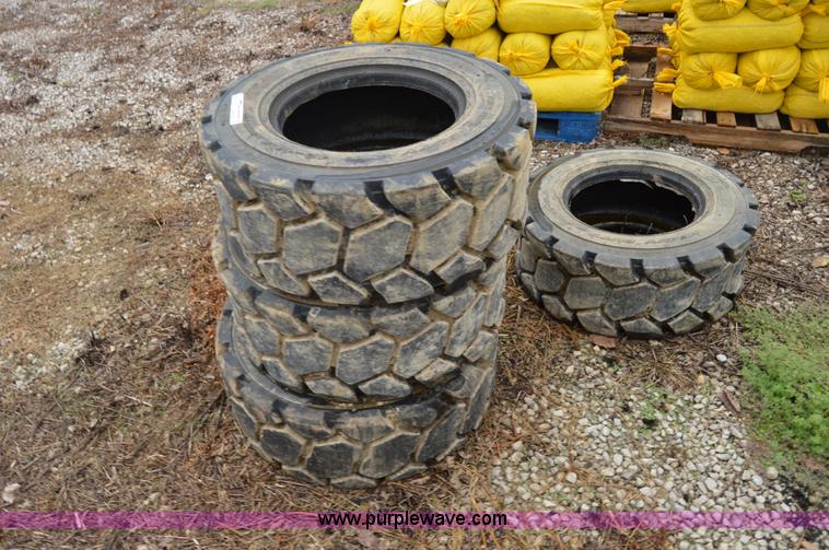image for item AW9184 (4) Samson 12-16.5 heavy duty skid steer tires