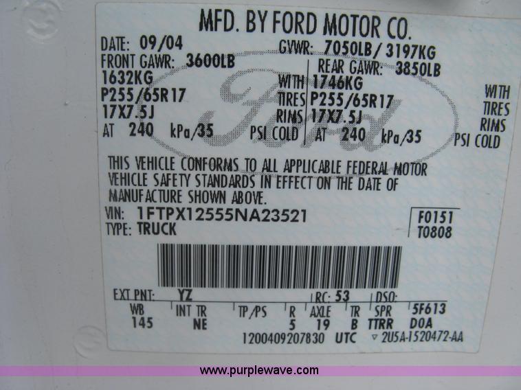 image for item E7997 2005 Ford F150 XLT SuperCab pickup truck