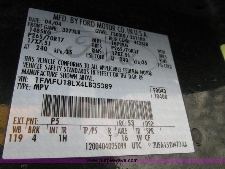 image for item G9936 2004 Ford Expedition Eddie Bauer SUV