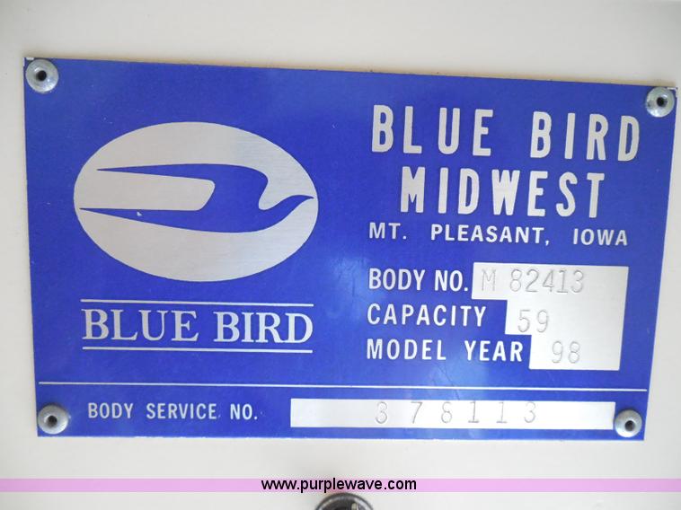 image for item I3317 1998 Ford B800 school bus