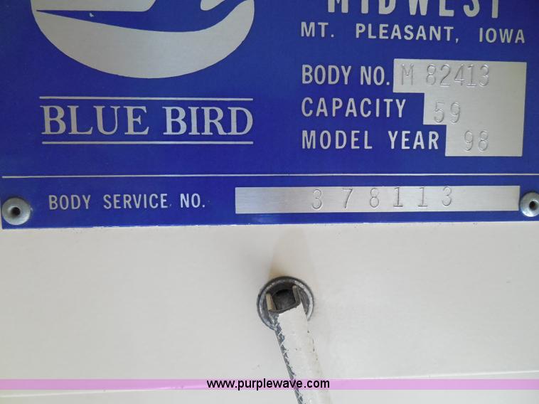 image for item I3317 1998 Ford B800 school bus