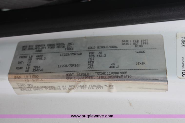 image for item I5860 1997 Ford Econoline E350 Shasta RV