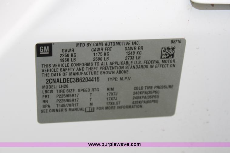 image for item J2037 2011 Chevrolet Equinox LT SUV