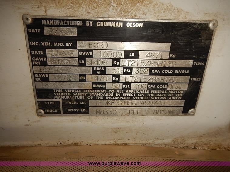 image for item J3094 1988 Ford Econoline E350 box truck