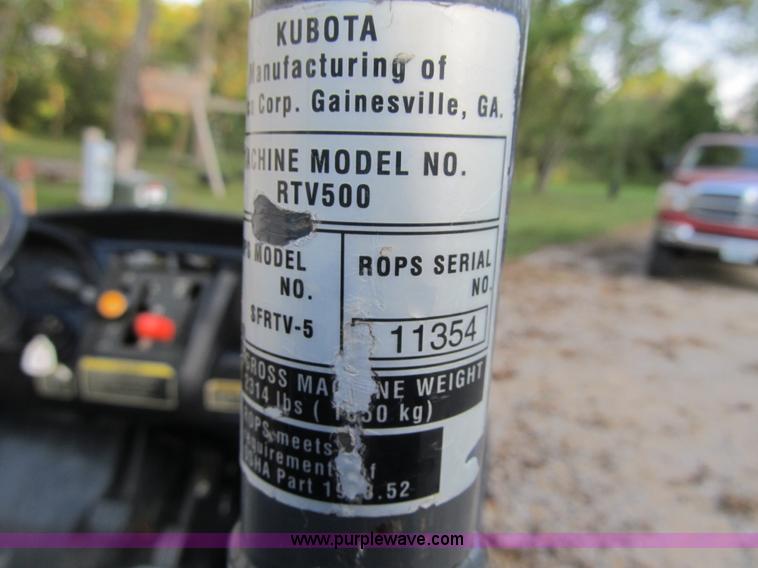 image for item Z9135 2008 Kubota RTV500 utility vehicle