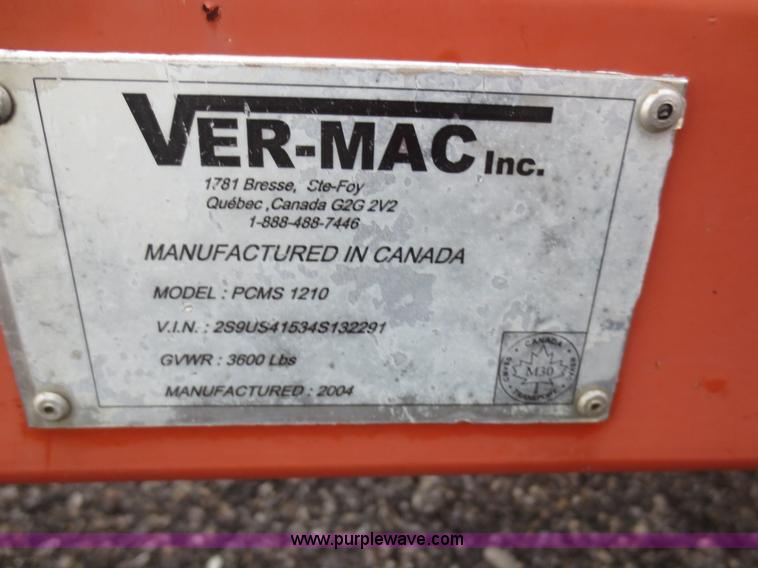 image for item AZ9177 2004 Ver-Mac PCMS 1210 message board trailer