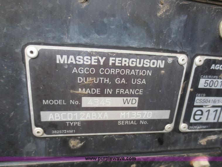 image for item D2163 2003 Massey Ferguson 4345 tractor