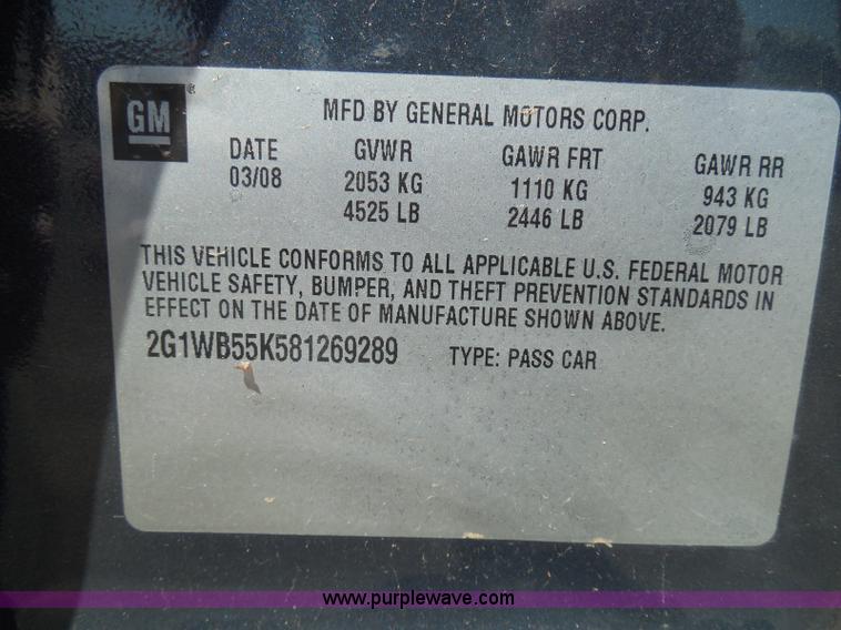 image for item E7950 2008 Chevrolet Impala LS