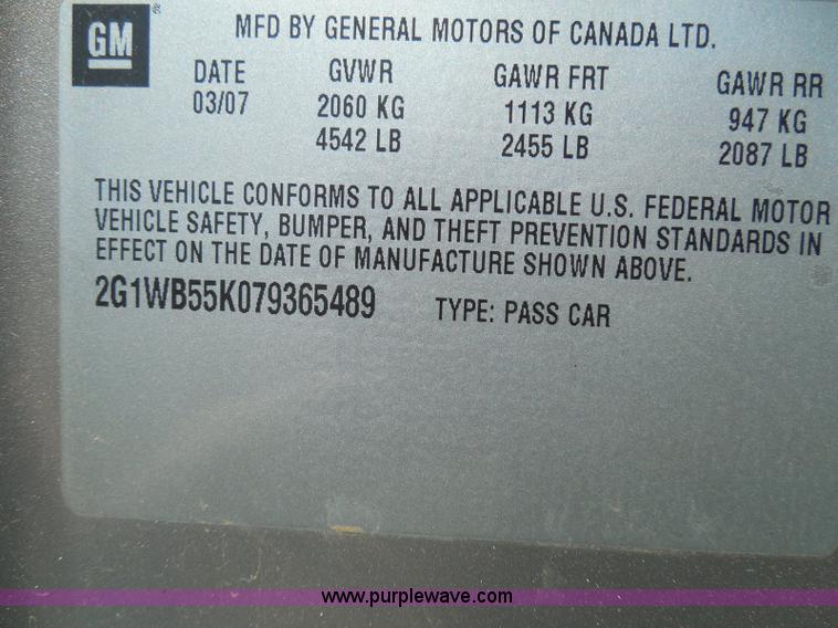 image for item E7952 2007 Chevrolet Impala LS