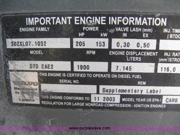image for item E7957 2004 Volvo EC290B LC excavator