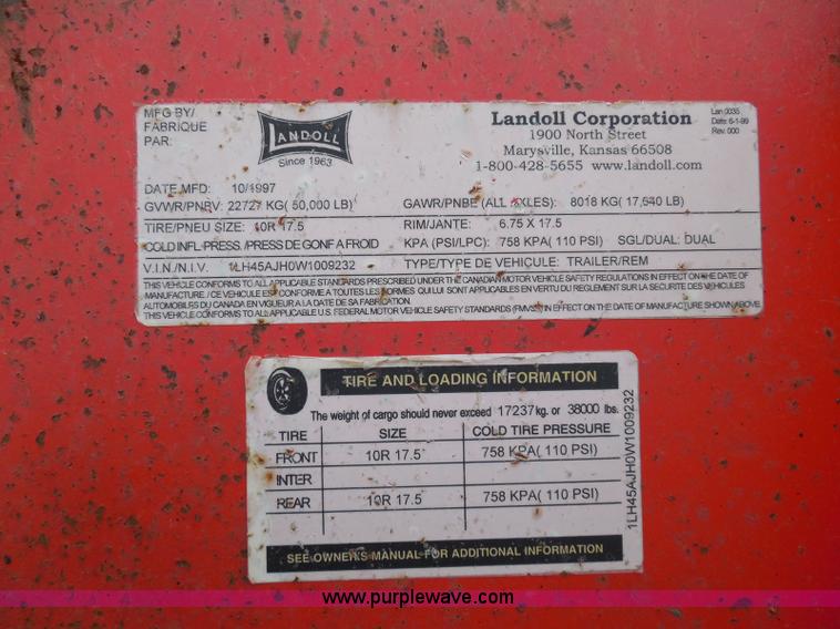 image for item E7958 1998 Landoll 345-31 tilt deck equipment trailer