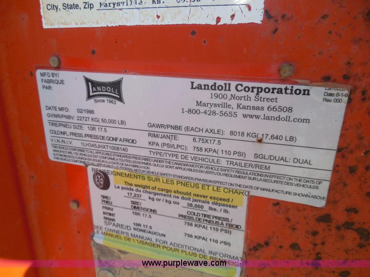 image for item E7960 1996 Landoll 345-31 tilt deck equipment trailer