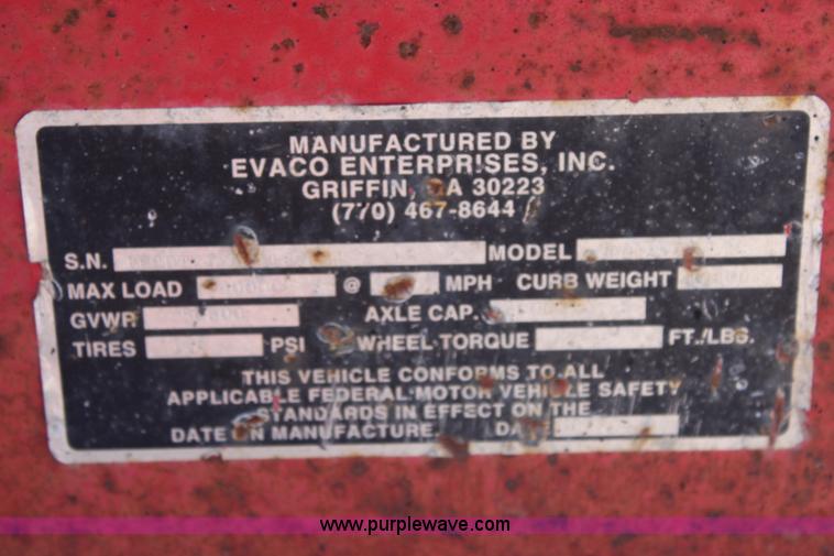 image for item I5807 1999 Evaco hydraulic tilt deck trailer